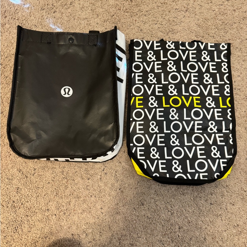 lululemon athletica Black and Yellow Tote Bags